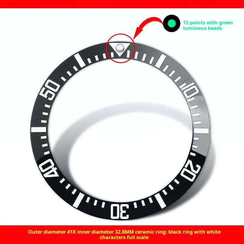 41x32.8mm High Quality Ceramic bezel For Casio MDV-106 Swordfish scale ring 12 point green luminous bead digital ring accessorie 41x32.8mm wide