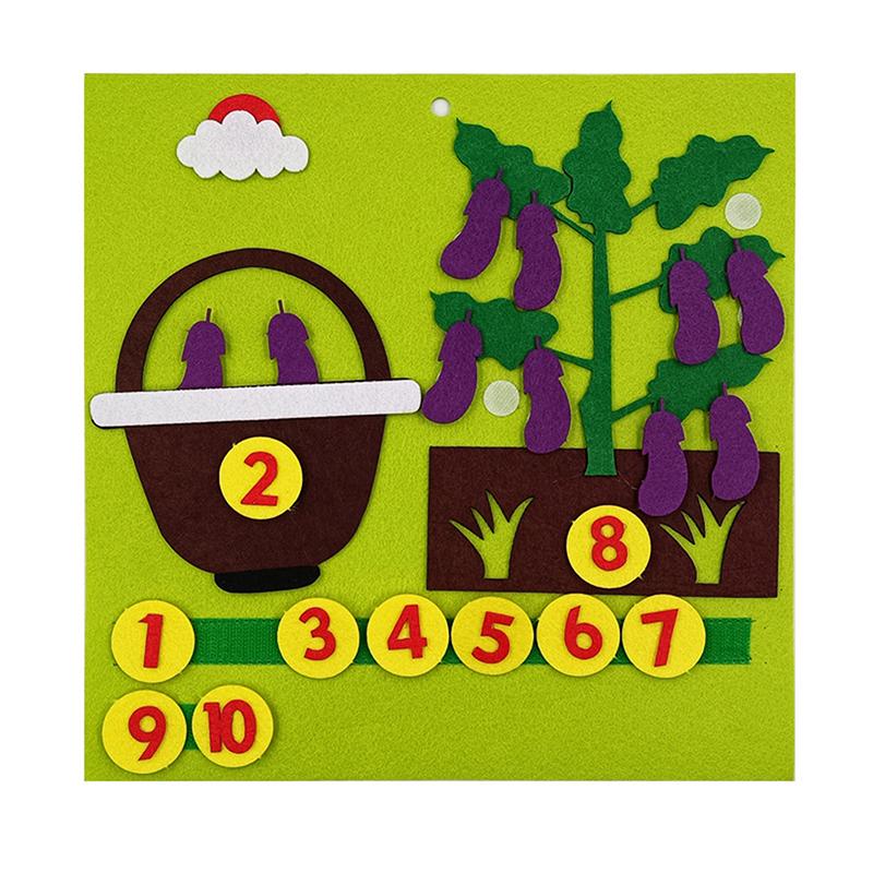 

1 Set Picking Vegetables Diy 3D Puzzles Digital Education Kindergarten Early Learning Toy Kids Montessori Math Toys Gifts