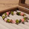 Festive Gifts Multicolor Agate Unakite And White Jade Beaded Bracelet Vibrant Fashion Jewelry For Women Daily Wear Simple Versatile Accessory