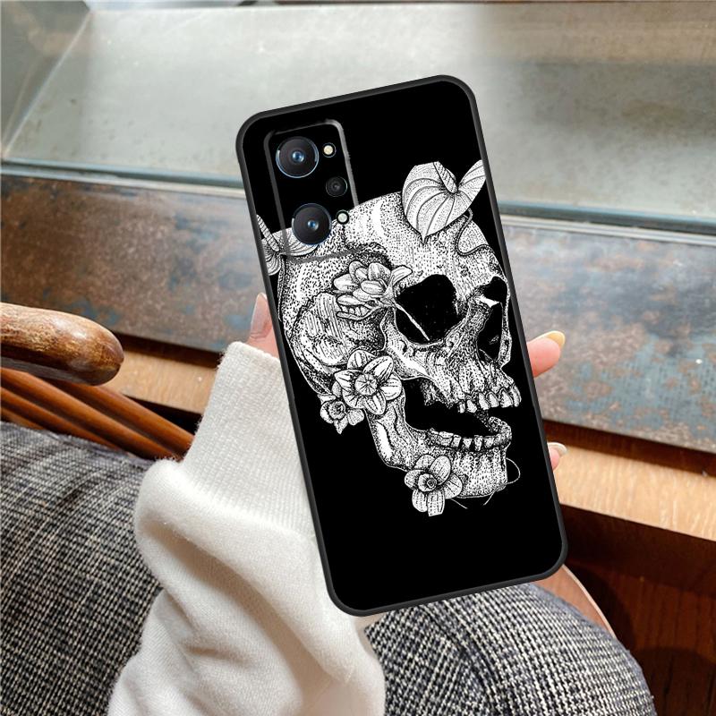 Gothic Skull Case For Realme 12 Pro Plus 11 13 14 C63 C61 C55 C51 C53 C25 C65 C67 C71 C75 GT6 GT7 15 Pro