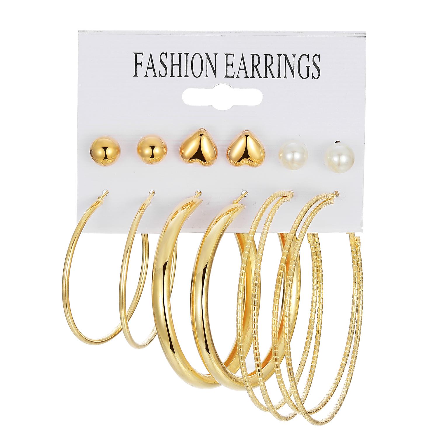 

Большие круглые серьги-гвоздики с жемчугом любви, женские гламурные роскошные серьги с ручной гравировкой, золотые круглые бусины, сексуальные гламурные серьги, набор из 12 декоративных серег золотой