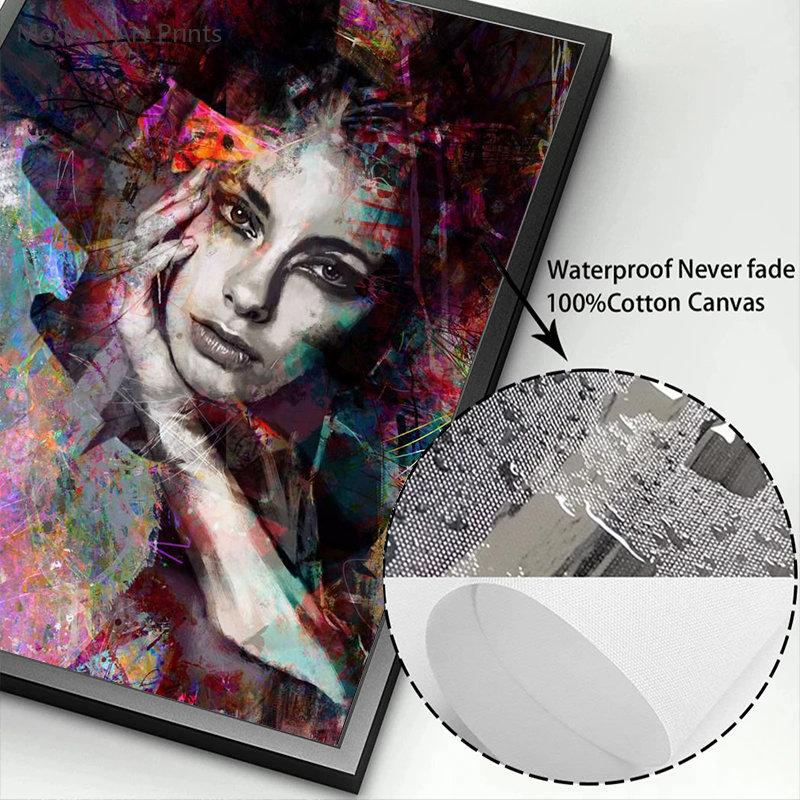 Colorful Woman Portrait Graffiti Art Posters Print Abstract Nordic Girl Canvas Paintings On The Wall Art Pictures for Home Decor