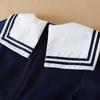 Girls' Short-Sleeved Summer Dress for 5-12 Years Preppy College Style Striped Collar Dresses Back To School Clothes