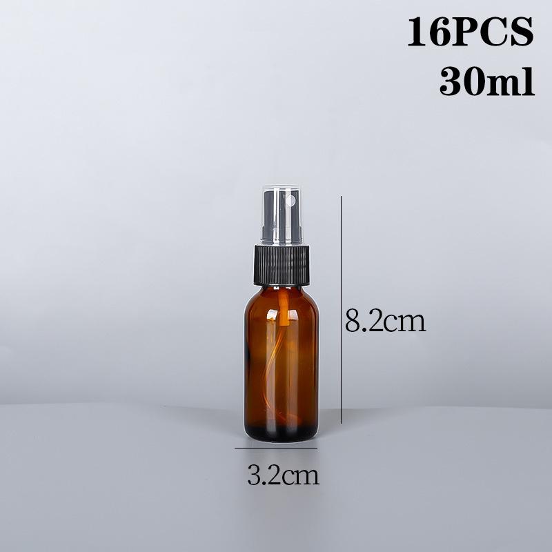 10/16Pcs 15/30Ml Amber Glass Perfume Bottle Sprayer Atomize Bottle Travel Refillable Bottles Essential Oil Containers