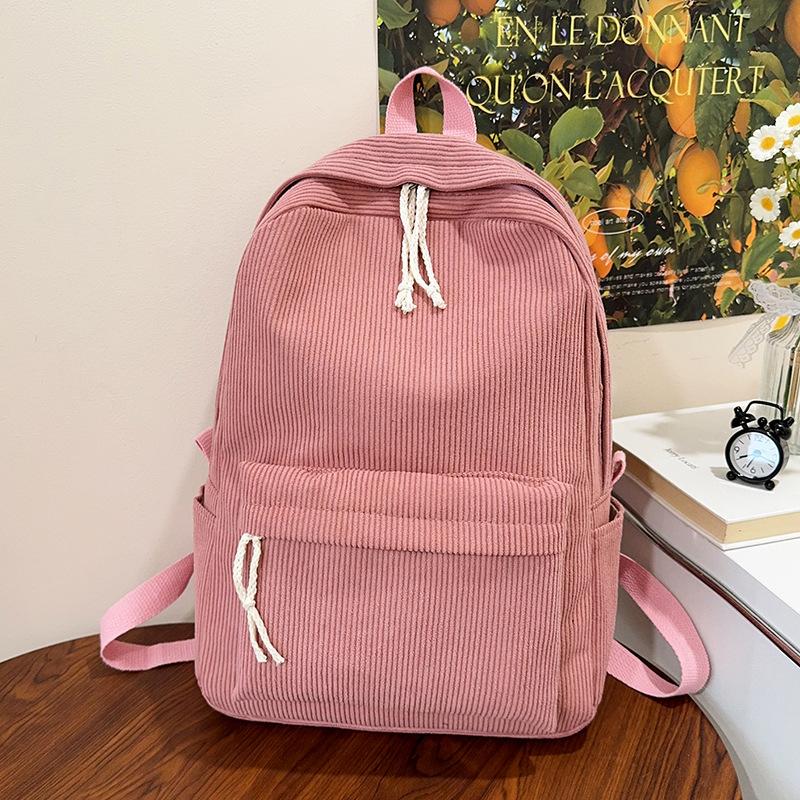 

Strip backpack women s bag autumn and winter new simple street trend large capacity casual women s backpack розовый