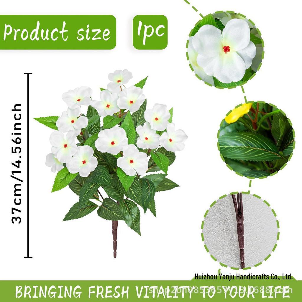 Spring Balsam Artificial Flower Bunch for Home and Outdoor Decor