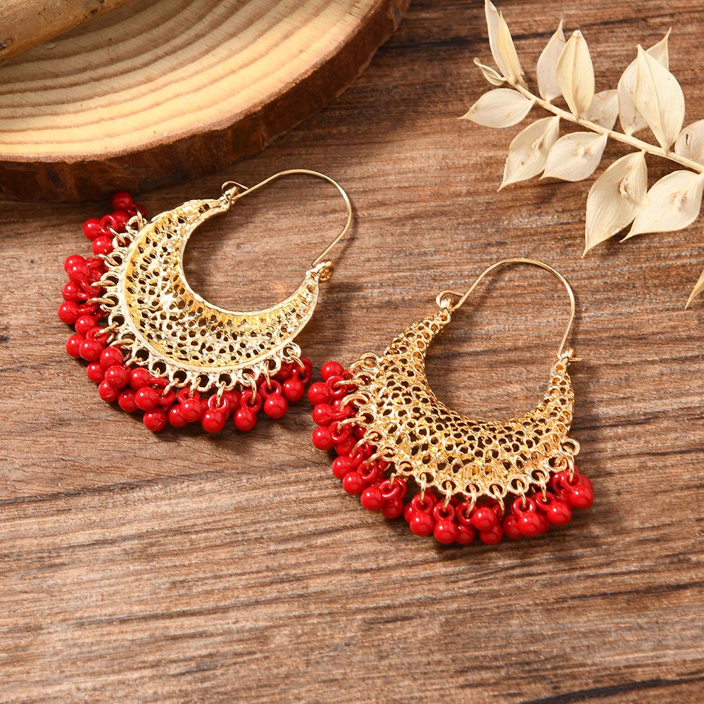 Copper-Plated Gold Zircon Hoop Earrings with Pearls - Elegant and Luxurious Design
