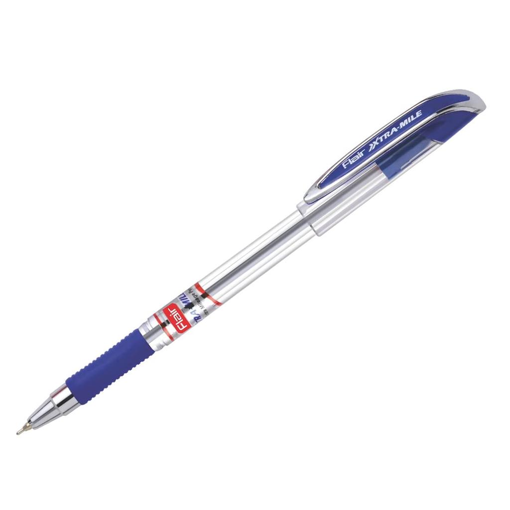 FLAIR Xtra Mile Ball Pen Wallet Pack 0.7 mm Tip Blue Ink Refillable Smooth Writing Pens Pack of 10 for Office School Use