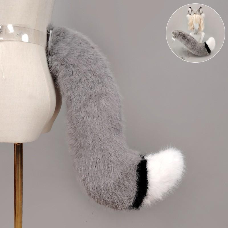 Y2K Anime Wolfsohr Stirnband Schwanz Set Cosplay Kostüm Party Tier Rollenspiel Plüsch Accessoire