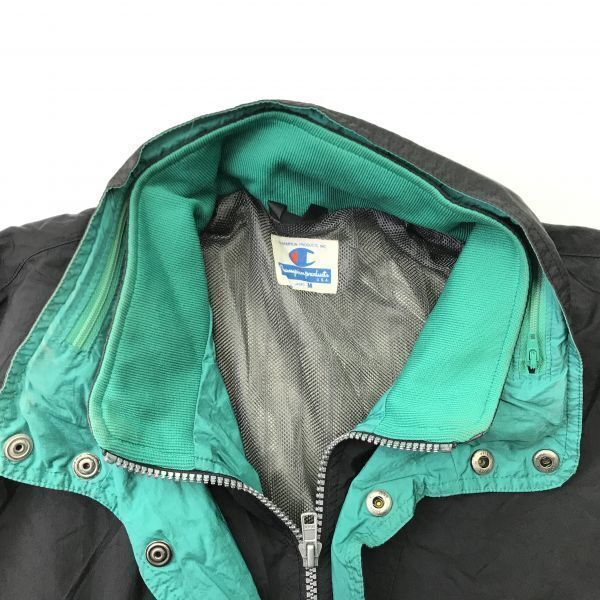 Made in Japan Vintage Champion Reiform Nylon Jacket Full Zip Anorak M Men Black/Green(USED)
