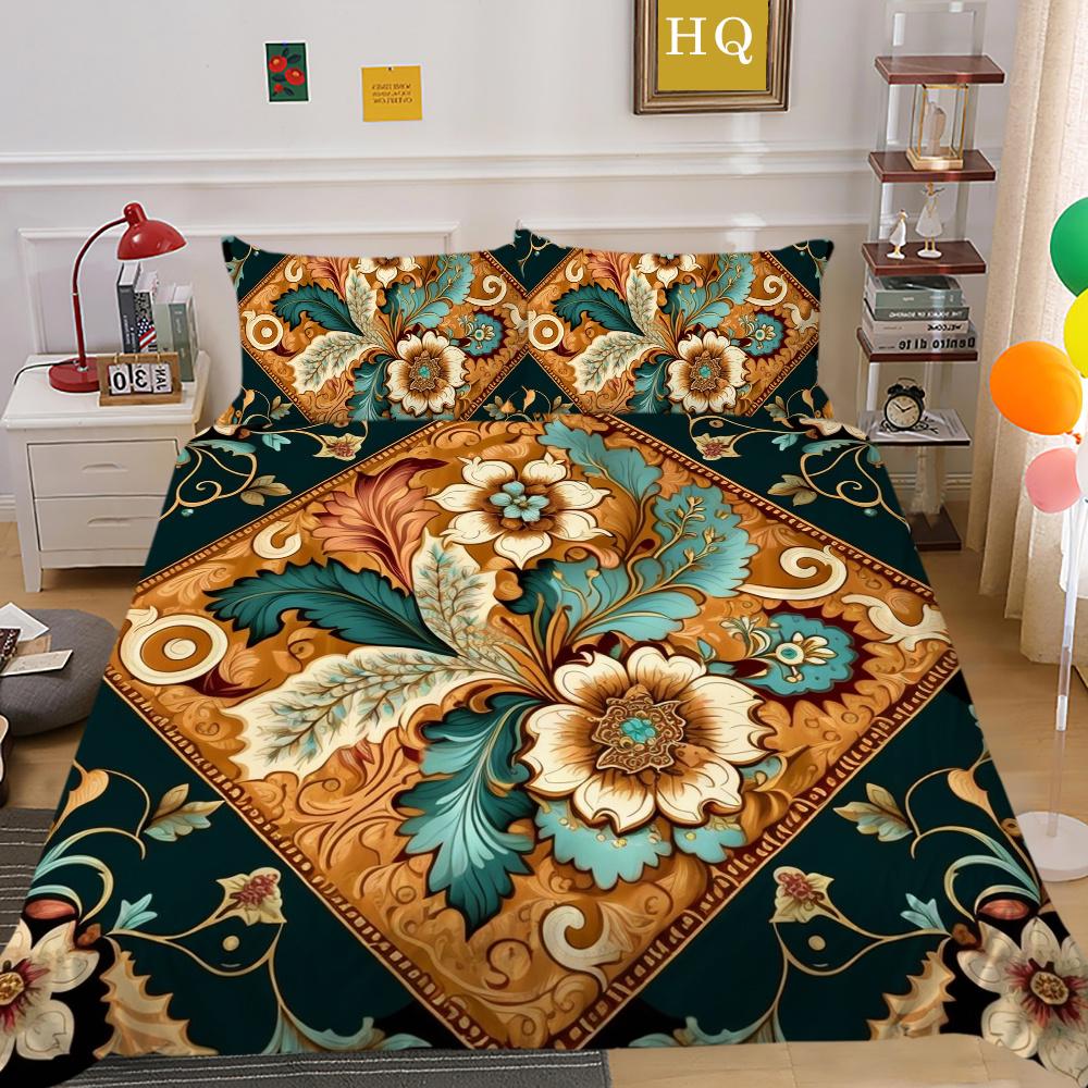 Set Copripiumino 3D Stampa Floreale Donna Tessili per la Casa Poliestere Dimensioni Queen Set Copripiumino per Letto