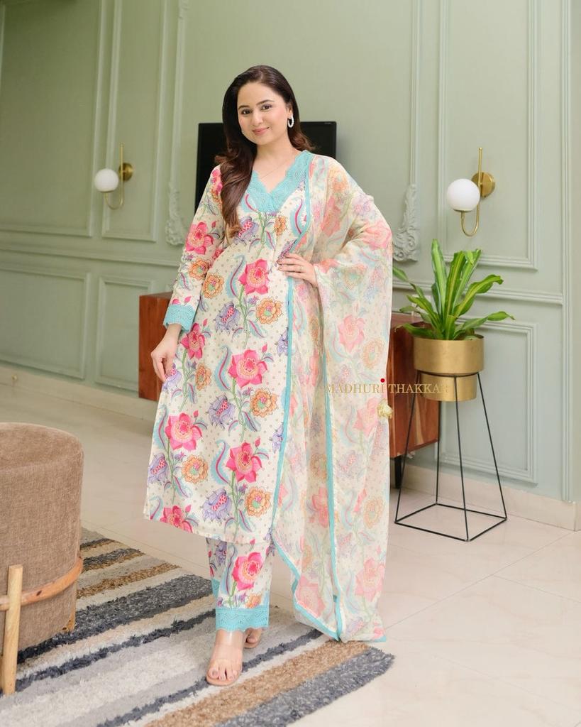Bollywood Top Tunic Kurta Pant Dupatta Set Indian Women Designer Salwar Suit Kurti Dress