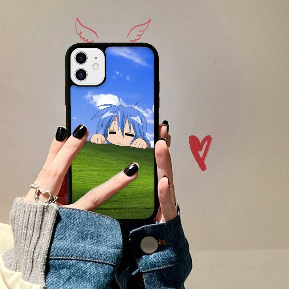 

Anime Girl Lucky Star Phone Case For IPhone 17 16 15 14 13 Plus 12 11 Pro Max PC+TPU Cases Back Cover iPhone 14 pro