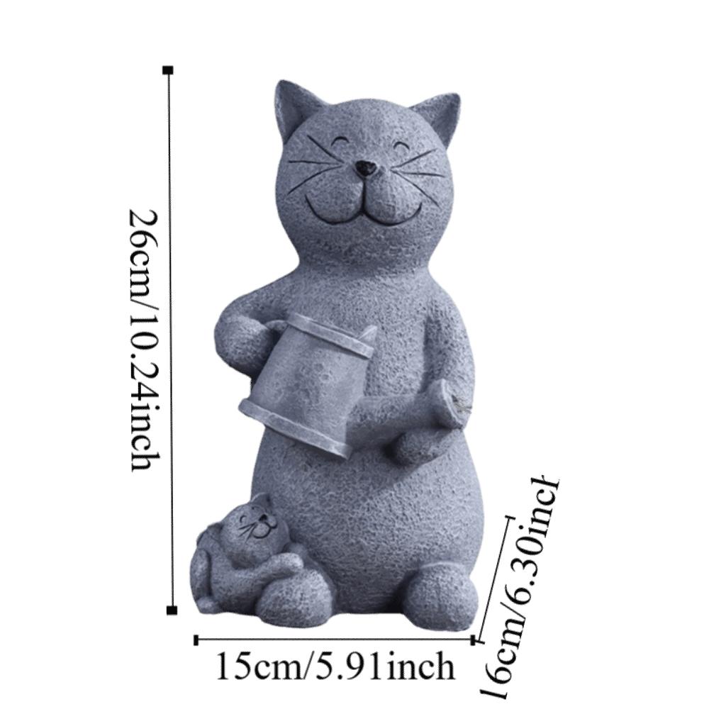 Auto On/Off Solar Lantern UV Resistant LED Lamp Garden Ornament Garden Cat Figurine  Villa Lawn