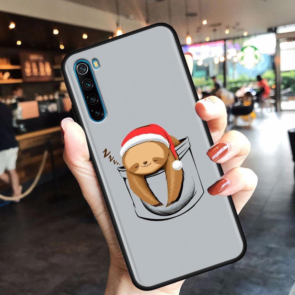 Christmas Santa Claus Mobile Phone Shell for Redmi Note 10 11 11S 11E 7 8 8T 9 9S 9T Pro Plus 4G 5G Black Soft Case Cover Fundas