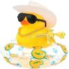 Duck Car Ornaments Yellow Duck Car Dashboard Decorations Set with Sunglasses, Swimming Ring Kids Bath Toys Home Duck Decoration