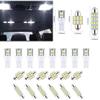 24pcs Led Bulb Set T10 DC 12V White Light Car Light Bulb Suitable for Reading Light/License Plate Light/Interior Light