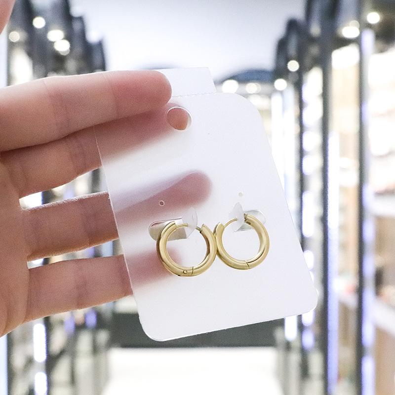 Fashionable Real Gold Electroplated Circle Earrings for Women's Simple Twisted Earrings Temperament High-end and Versatile Earrings