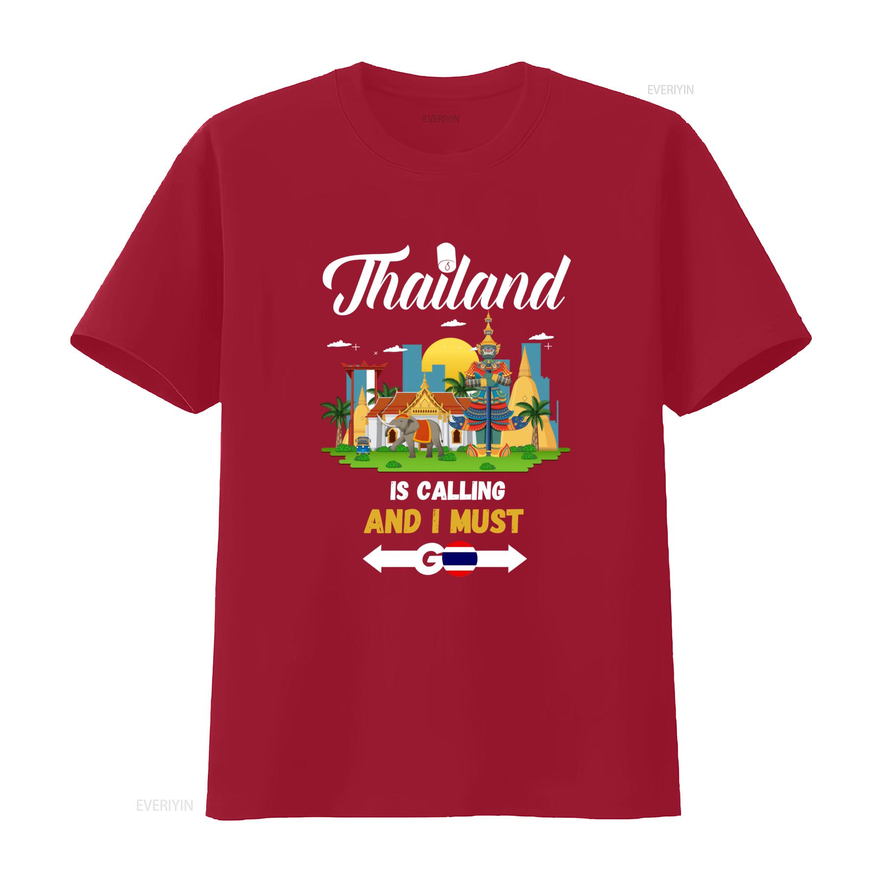 Thailand Is Calling And I Must Go Bangkok T Shirt Phuket Travel Backpacker Pattaya Chiang Mai Chaing Rai Themed vintage S