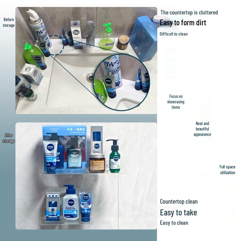 LIEI Acrylic Suction Cup Wall Shelf