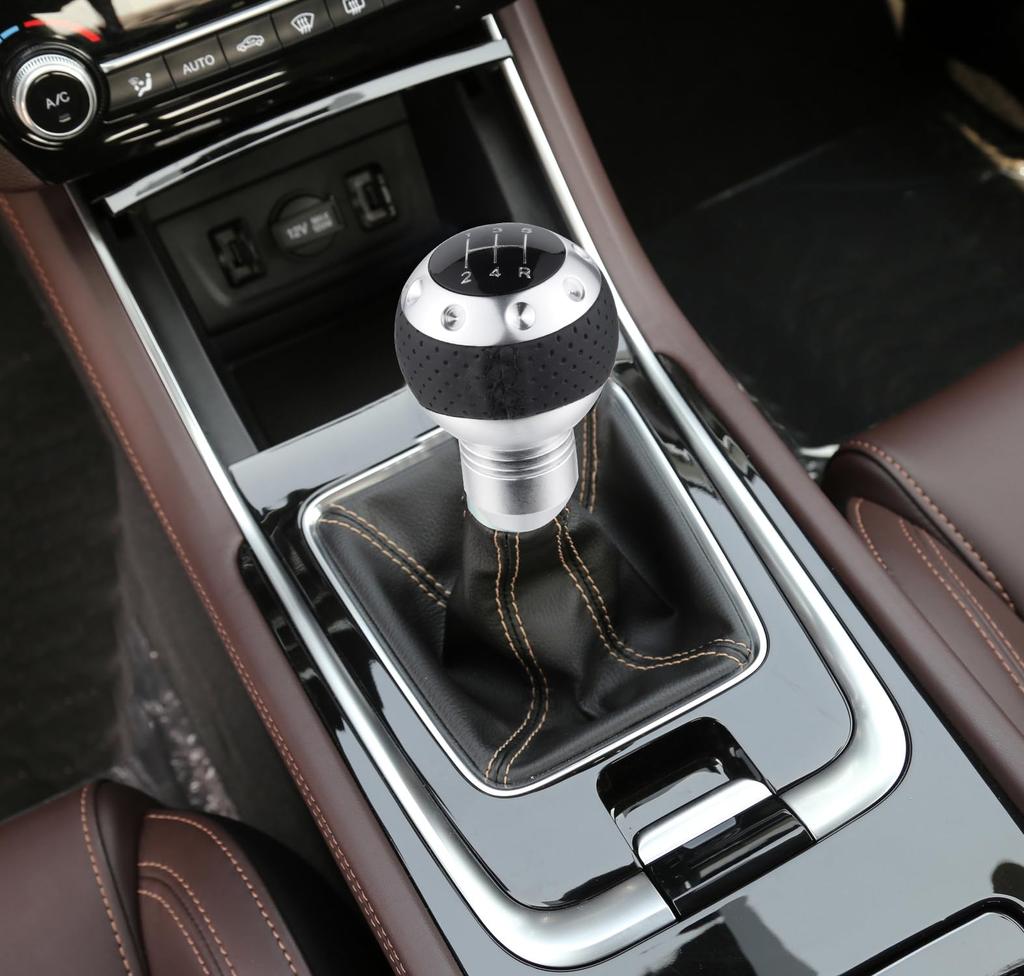 Abfer Shift Lever Knob Car Gear Stik Shifter Handle Universal Car Interior Accessories 5-Speed (Black & Silver)