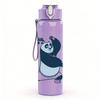 1PC Panda Bear Cartoon Minimalist Print 750ml colorful plastic sports water bottle leakproof pop up lid with straw for outdoor work home use