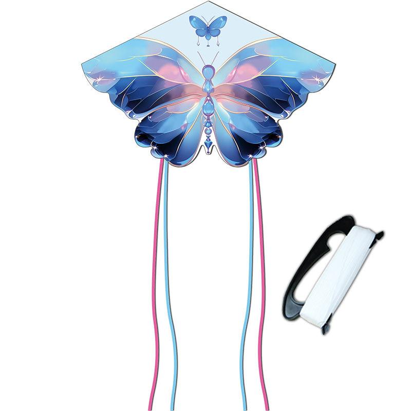 

Butterfly Kite With Glassfiber Frame For Kids And Adults Outdoor Flying Decor Blue