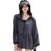 Swimsuit Body Sun Dark Gray [Teddy] Women's Rashguard, Coverage, Long, Thin, Stretchy, UPF50+, Protection, Rashguard060, Medium,