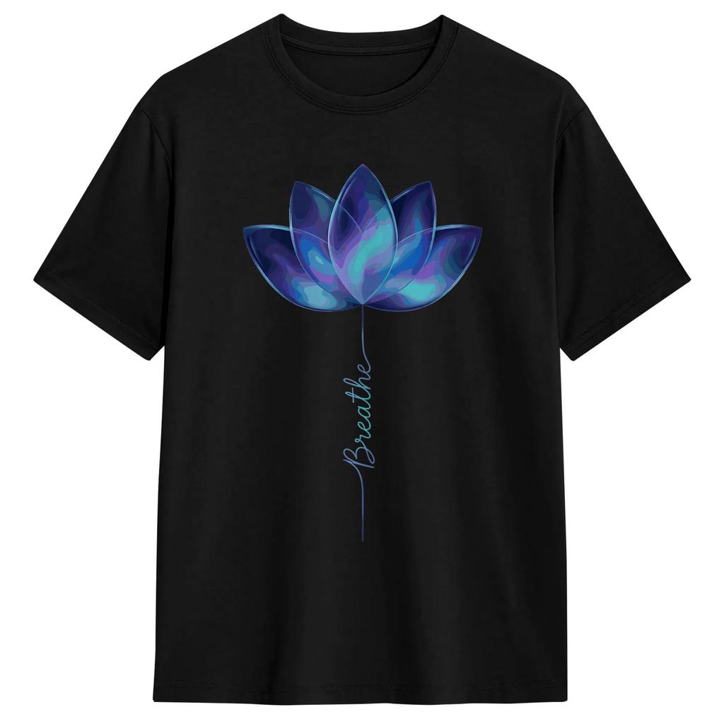 Lotus Flower Balance Energy T Shirt Summer Streetwear Tshirts Pure Cotton Fashion Tee Shirt For Unisexs Design Tees