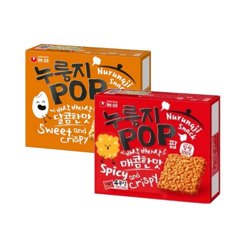 Nongshim Nurungji Pop Rizses Snack 142g × 2 Csomag (Eredeti / Csípős) Original + Spicy red