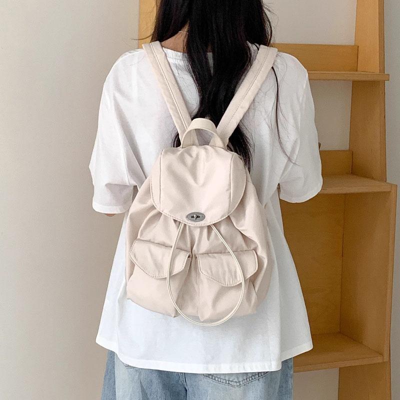 New Wind Lightweight Simple Niche Small Backpack Women's Fashion Casual Nylon Drawstring Backpack