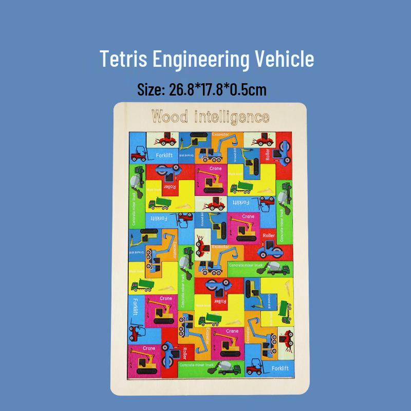 Colorful Tetris Building Blocks Puzzle Educational Toy for Kids