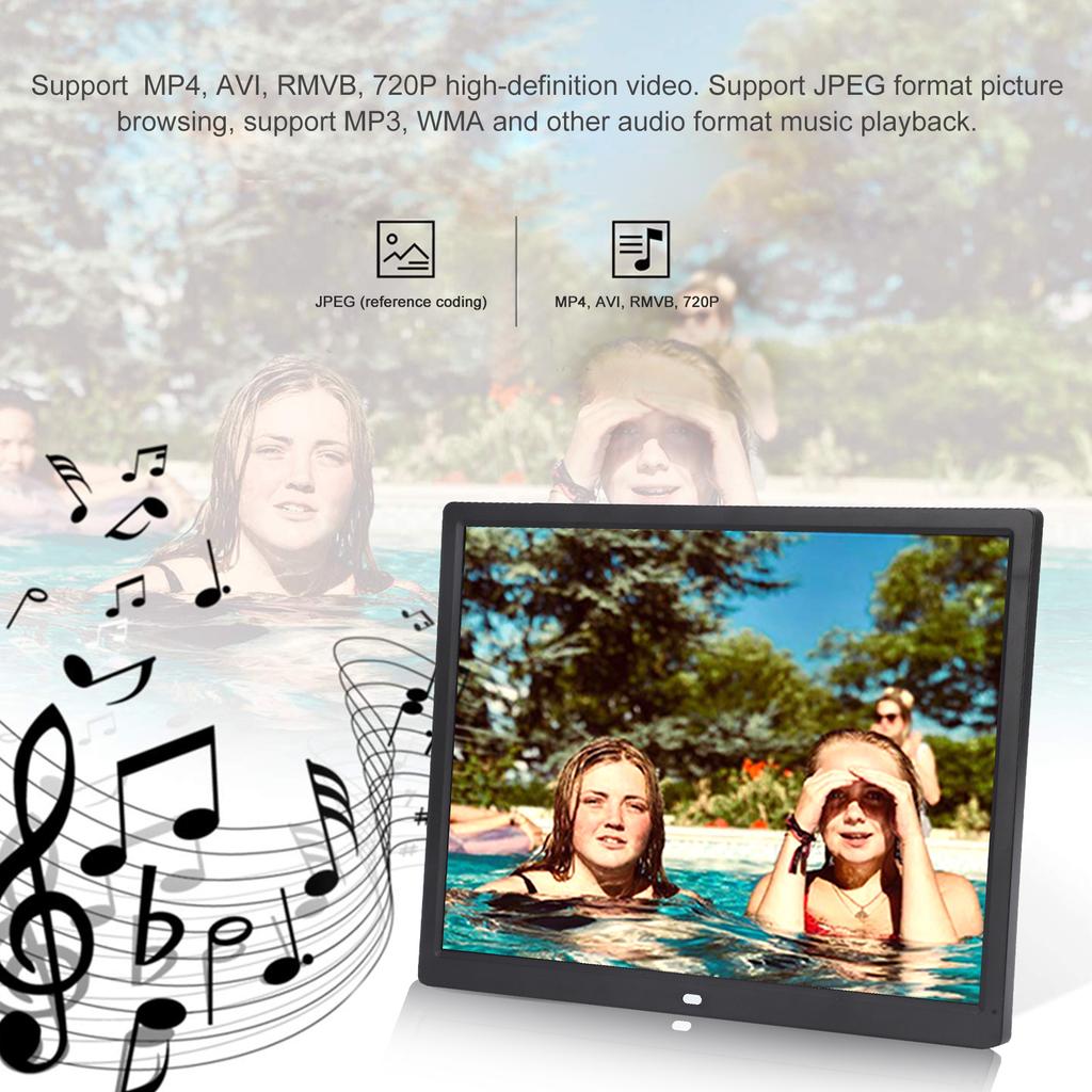 1024x768 Digital Frame 15in HD Digital Photo Frame 1024x768 Resolution Support MP3/MP4/Image Playback 100V‑240V