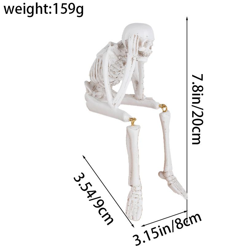 Halloween Decorations - Resin Skull Figurines, Ghost Festival Atmosphere Skeleton Frame, Craft Skeleton Stand, Decoration Props