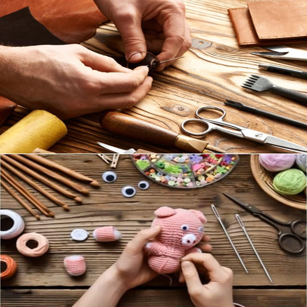 25 Pieces Large Eye Sewing Needles 5 Sizes Hand Sewing Needles with 25 Large Eye Beads Needles In Transparent Storage Tube for Repair