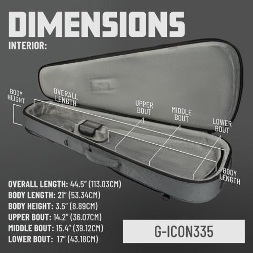 GATOR G-ICON335-KHK Gig Bag for Electric Guitars (G-ICON Series ES-335/Semi-Hollow Type), Khaki