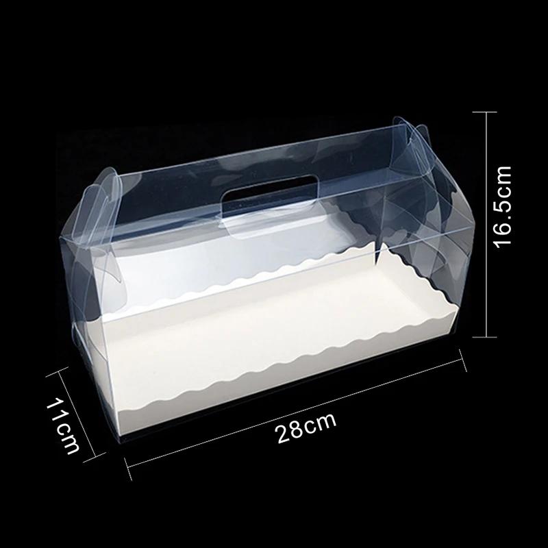 5pcs Swiss Roll Cake Box Packaging Beard Transparent Hand Towel Roll Mousse Wholesale Birthday Wedding Handmade Gift