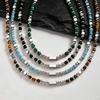 Natural Stone/Metal Natural Stone Beaded Necklace Adjustable Hip-hop Style Metal Bead Choker Minimalist Hip-hop Necklace Gift