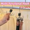 1/2/3PCS Solid Wood Rotatable Storage Hanger Hook Multi-Claw Bag Metal Belts Rack Organizer for Bras Ties Scarves Household Closet Accessories