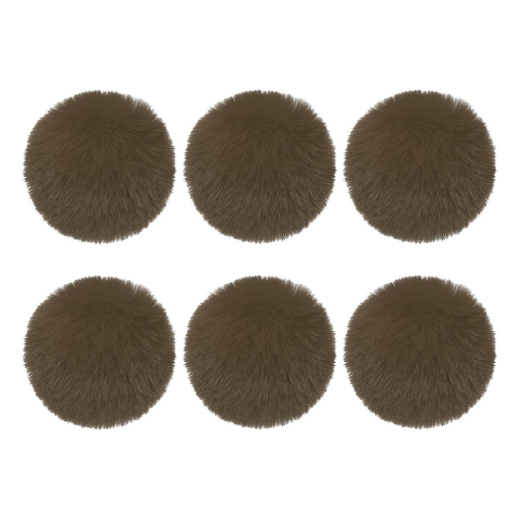 Faux Fur Pom Poms for Hats 6Pcs Fluffy Soft Fur Poms Balls with Elastic Loop for Keychain Knitting Hats DIY Gloves Bag Christmas