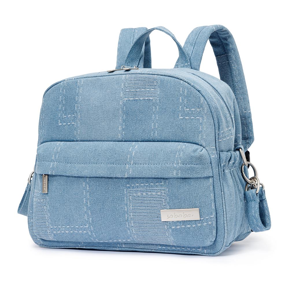 Soboba New 2024 Stylish Mommy Diaper Backpack Denim Large Capacity Multi-Funciontal Travelling Diaper Bag For Women