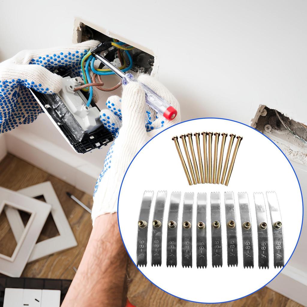 Electrical Box Repair Tool 10 Pieces Maintenance Tool Junction Box Repairer With Teeth For Household Home Renovation Wiring