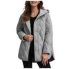 Herbst Winter Mode Jacke Mantel Damen Parkas Freizeit Gewellter Rand Kapuze Baumwolle Gepolsterter Mantel Gitter Muster Oberbekleidung