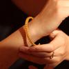 Trendy Adjustable 18K Gold-Plated Titanium Threaded Bracelet