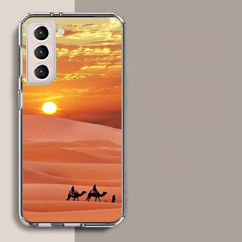 

Desert Camel Caravan Grazing Phone Case For Samsung Galaxy S25 Edge S24 S23 FE S21 S20 S10 Plus S22 S26 Ultra Cover Clear Cases Samsung S21 Plus