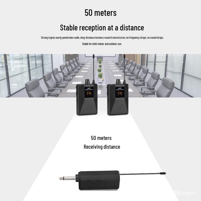 UHF Wireless Lavalier & Headset Microphone with Small Bee Amplifier - One-to-Two, Four UHF Band Condenser Mic.