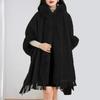 Fashion Soft Plush Faux Fur Cape Coat Hood Women Winter Thicken Fleece Outerwear Long Loose Cardigan Cloak Wraps