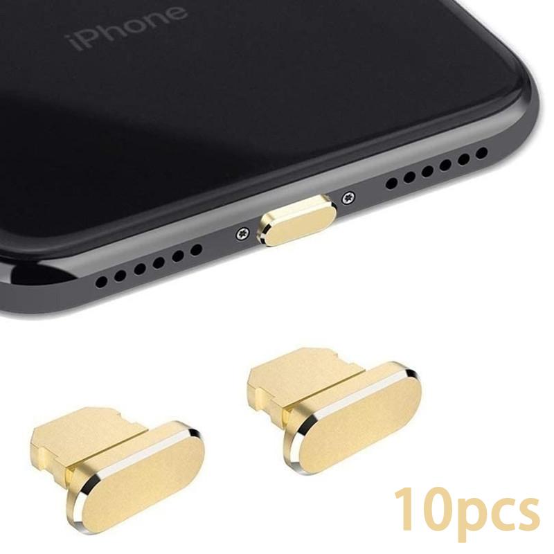 2-10pcs Luxury Metal Phone Dust Plug Anti-dust Charging Port Protector for iOS Apple IPhone IPad Airpods Dustproof Cover Stopper
