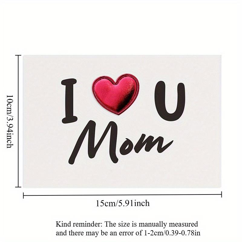 4pcs Mother's Day Card with Leather 3D Heart Design - A Unique and Elegant Gift for Mom