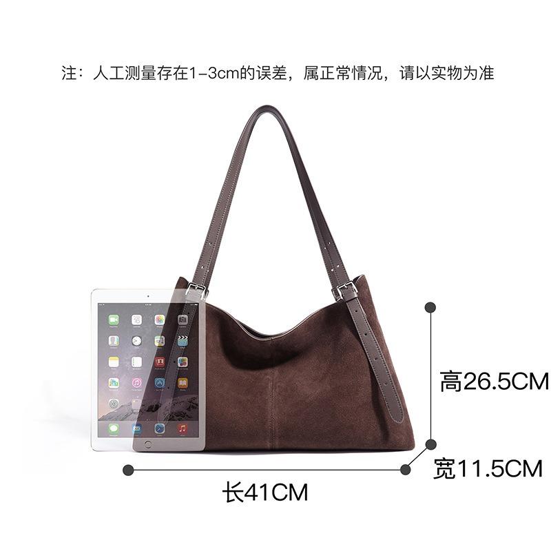 Suede Matte Large Capacity Bag Women's Retro Commuter Premium Sense Light Luxury Leather Women's Shoulder Bag
